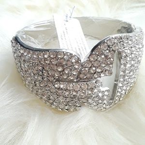 Rhinestone encrusted cuff bracelet new
